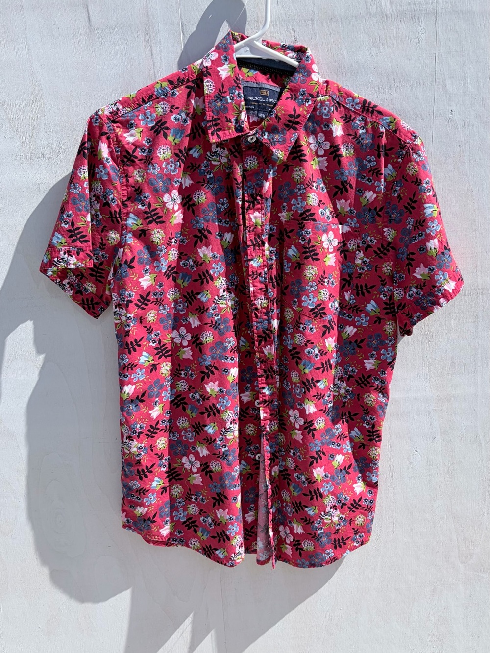 Nickel & Iron Men's Floral Tropical Resortwear Beach Button-Down Shirt M